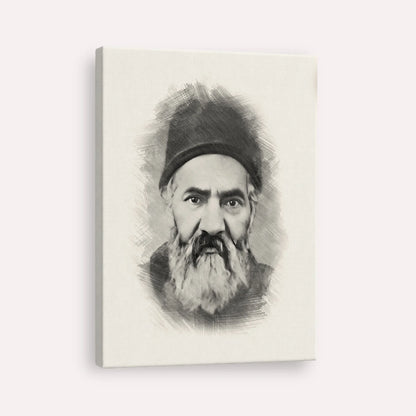 Rabbi Yaakov Chaim Sofer (Kaf Hachaim) – Black & White – Canvas Vertical | Jewish Wall Art, Gedolim Pictures