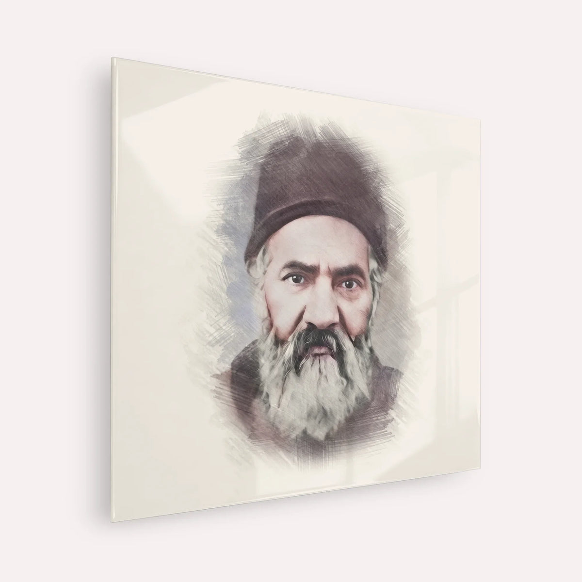 Rabbi Yaakov Chaim Sofer (Kaf Hachaim) – Acrylic Glass Square | Jewish Wall Art, Gedolim Pictures
