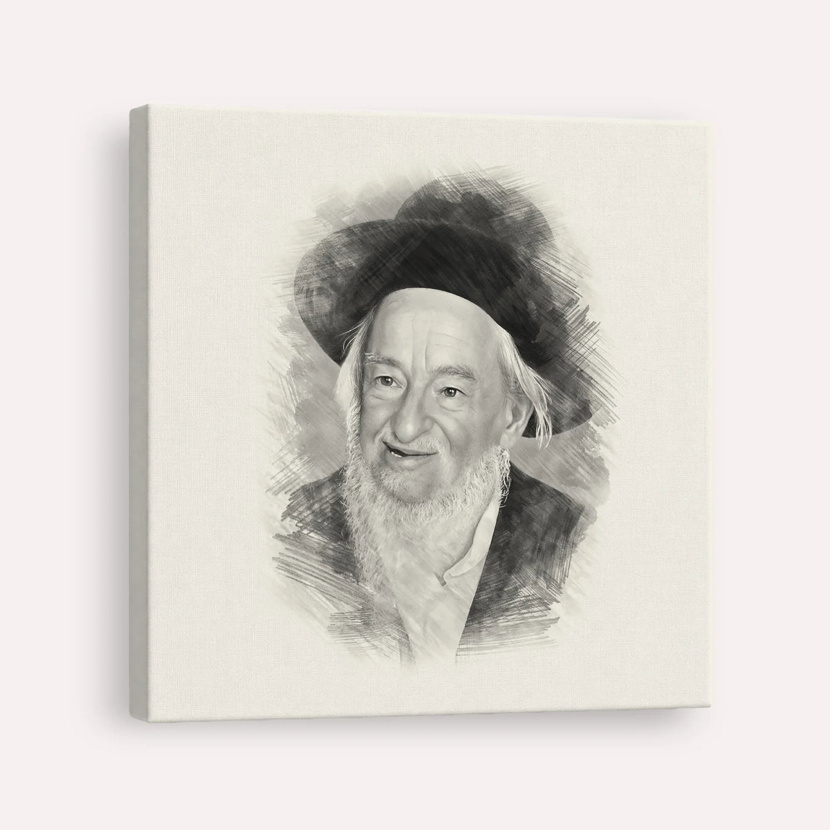 Rabbi Yaakov Galinsky – Black & White – Canvas Square | Jewish Wall Art, Gedolim Pictures