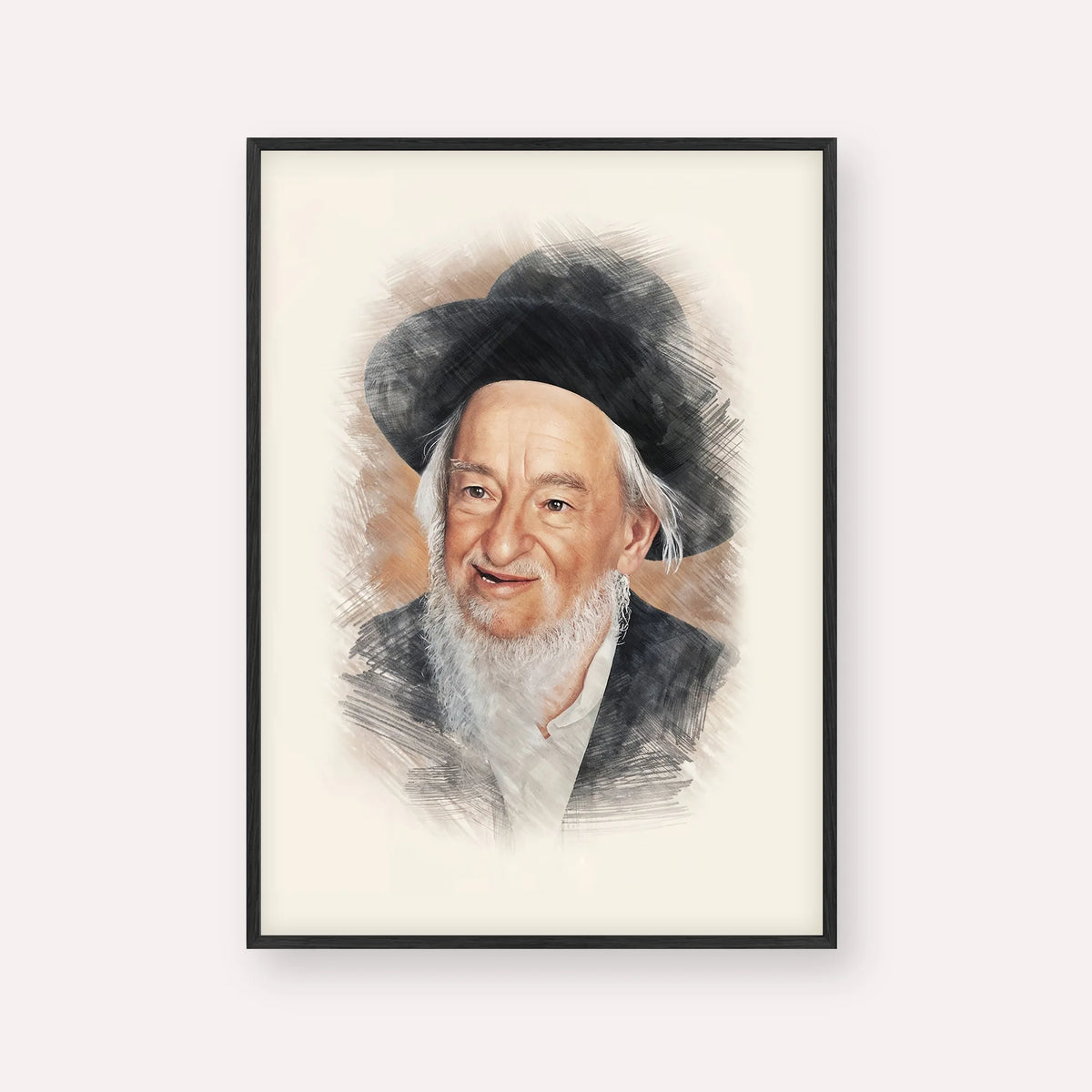Rabbi Yaakov Galinsky – Black Frame Vertical | Jewish Wall Art, Gedolim Pictures
