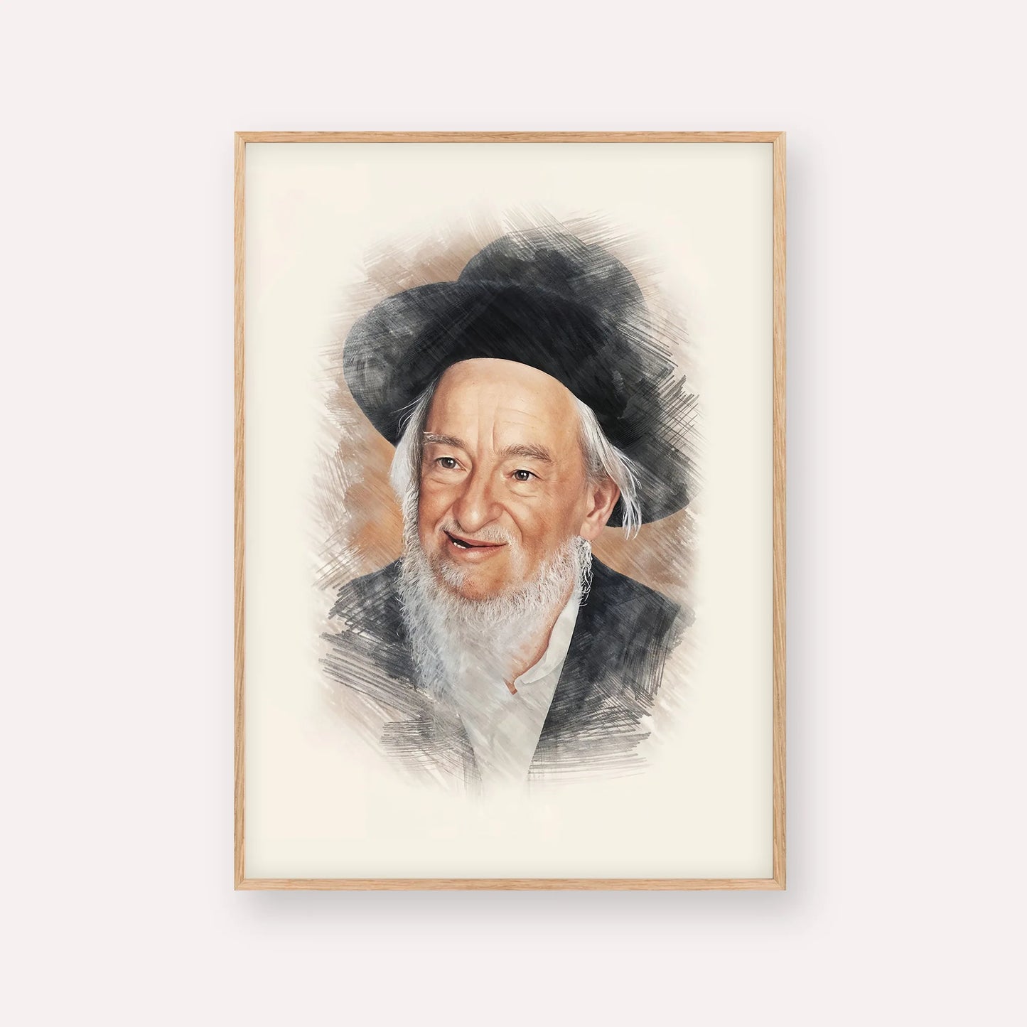 Rabbi Yaakov Galinsky – Wood Frame Vertical | Jewish Wall Art, Gedolim Pictures