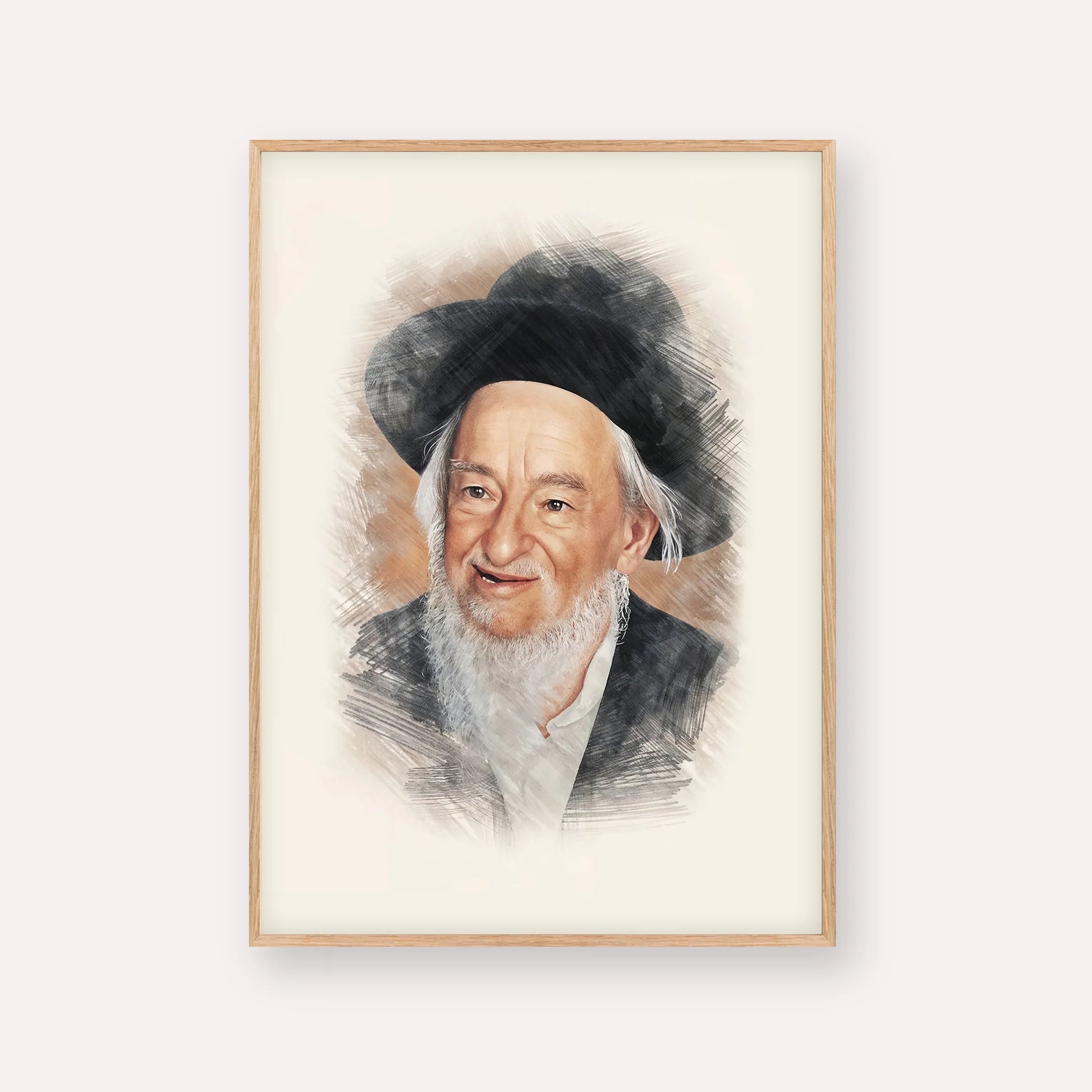 Rabbi Yaakov Galinsky – Wood Frame Vertical | Jewish Wall Art, Gedolim Pictures