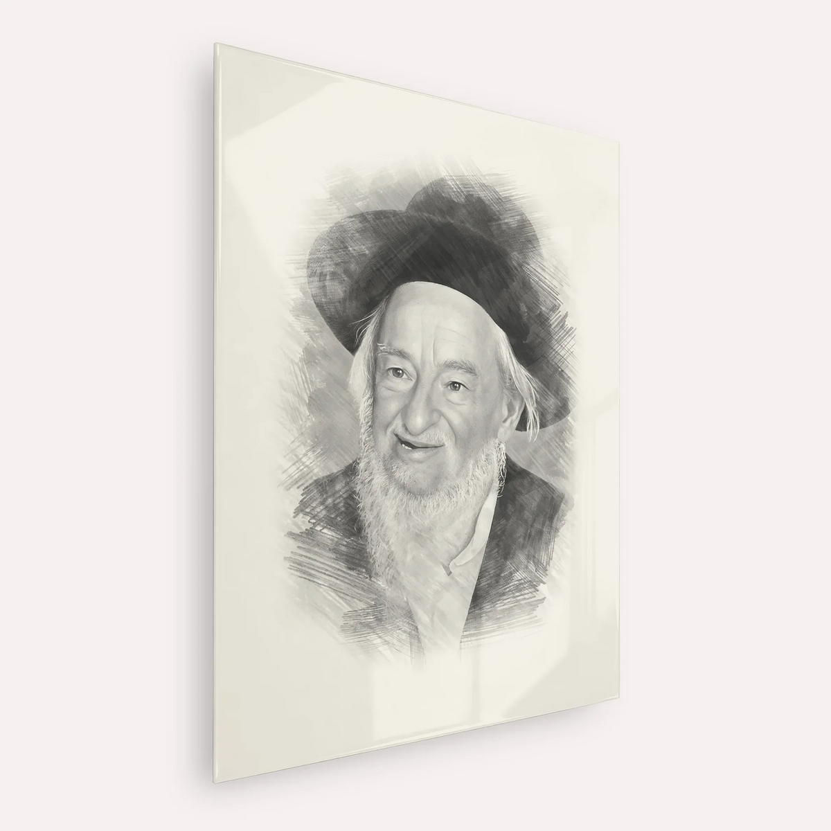 Rabbi Yaakov Galinsky – Black & White – Acrylic Glass Vertical | Jewish Wall Art, Gedolim Pictures
