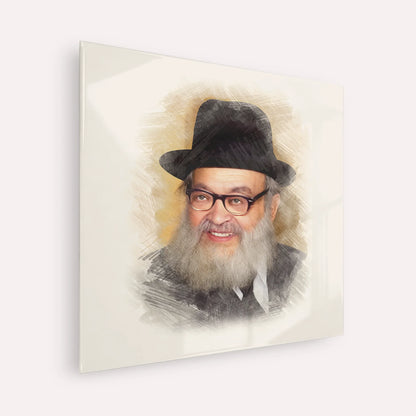 Rabbi Yaakov Kamenetsky – Acrylic Glass Square | Jewish Wall Art, Gedolim Pictures