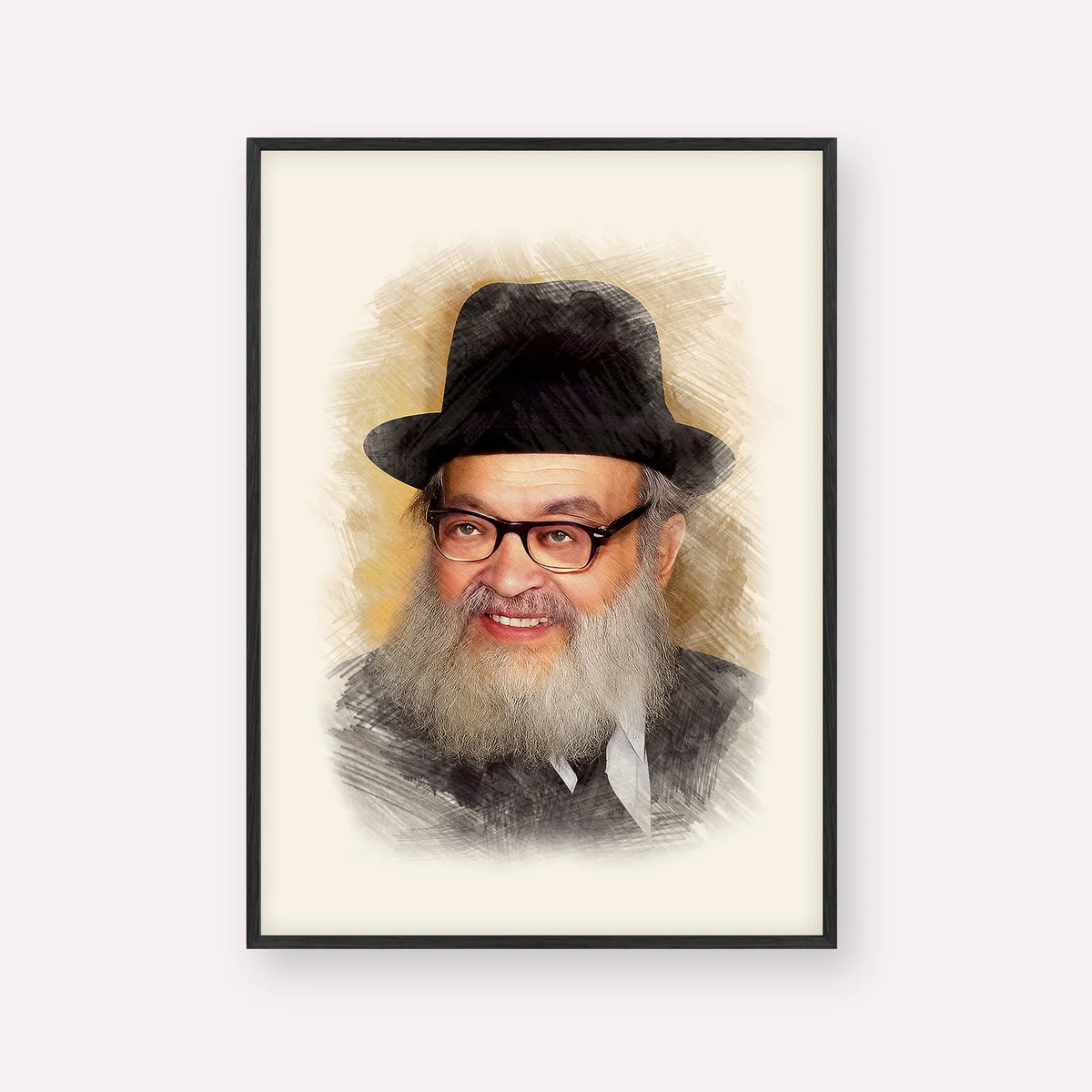 Rabbi Yaakov Kamenetsky – Black Frame Vertical | Jewish Wall Art, Gedolim Pictures