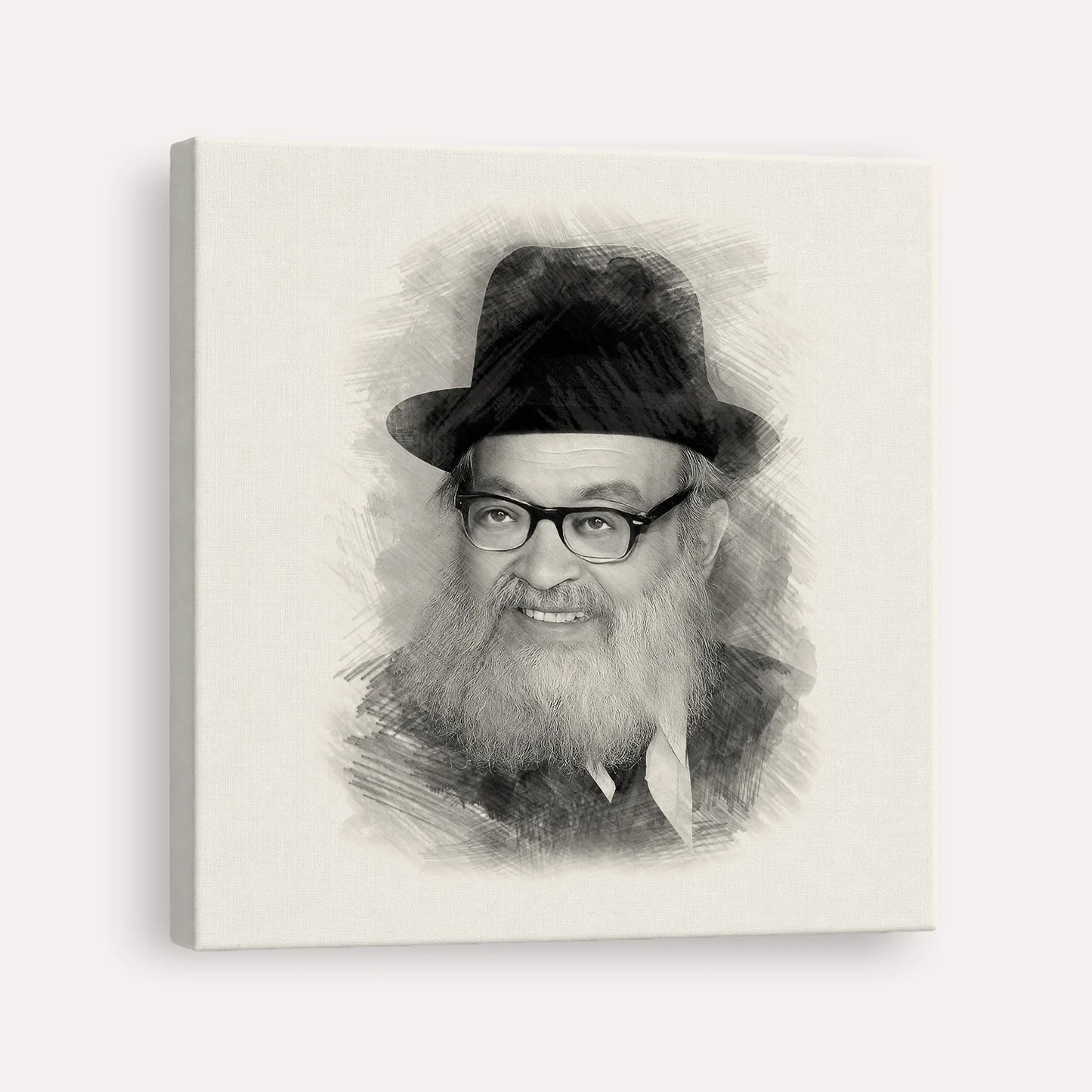 Rabbi Yaakov Kamenetsky – Black & White – Canvas Square | Jewish Wall Art, Gedolim Pictures