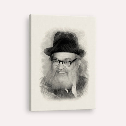 Rabbi Yaakov Kamenetsky – Black & White – Canvas Vertical | Jewish Wall Art, Gedolim Pictures