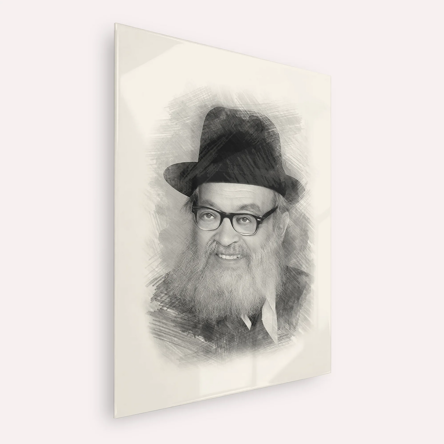 Rabbi Yaakov Kamenetsky – Black & White – Acrylic Glass Vertical | Jewish Wall Art, Gedolim Pictures