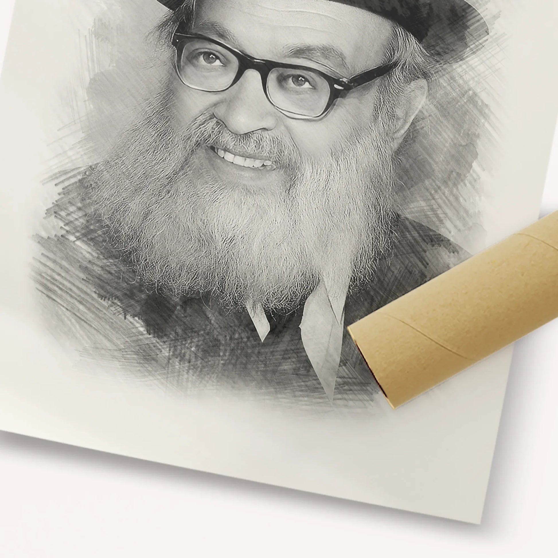 Rabbi Yaakov Kamenetsky – Black & White – Fine Art Print | Jewish Wall Art, Gedolim Pictures
