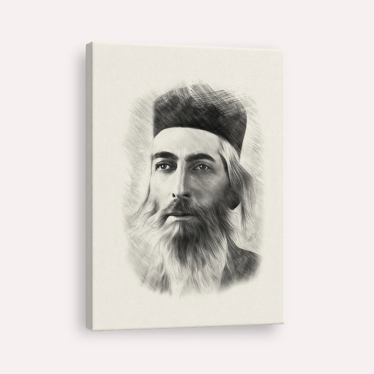 Rabbi Yaakov Yosef Herman – Black & White – Canvas Vertical | Jewish Wall Art, Gedolim Pictures