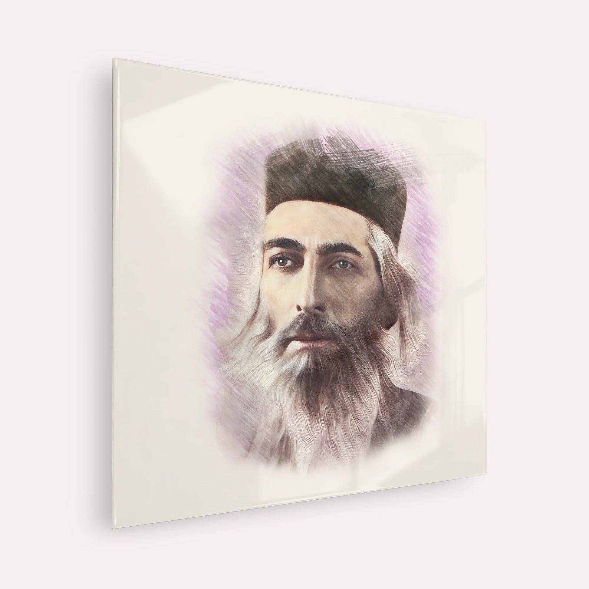 Rabbi Yaakov Yosef Herman – Acrylic Glass Square | Jewish Wall Art, Gedolim Pictures