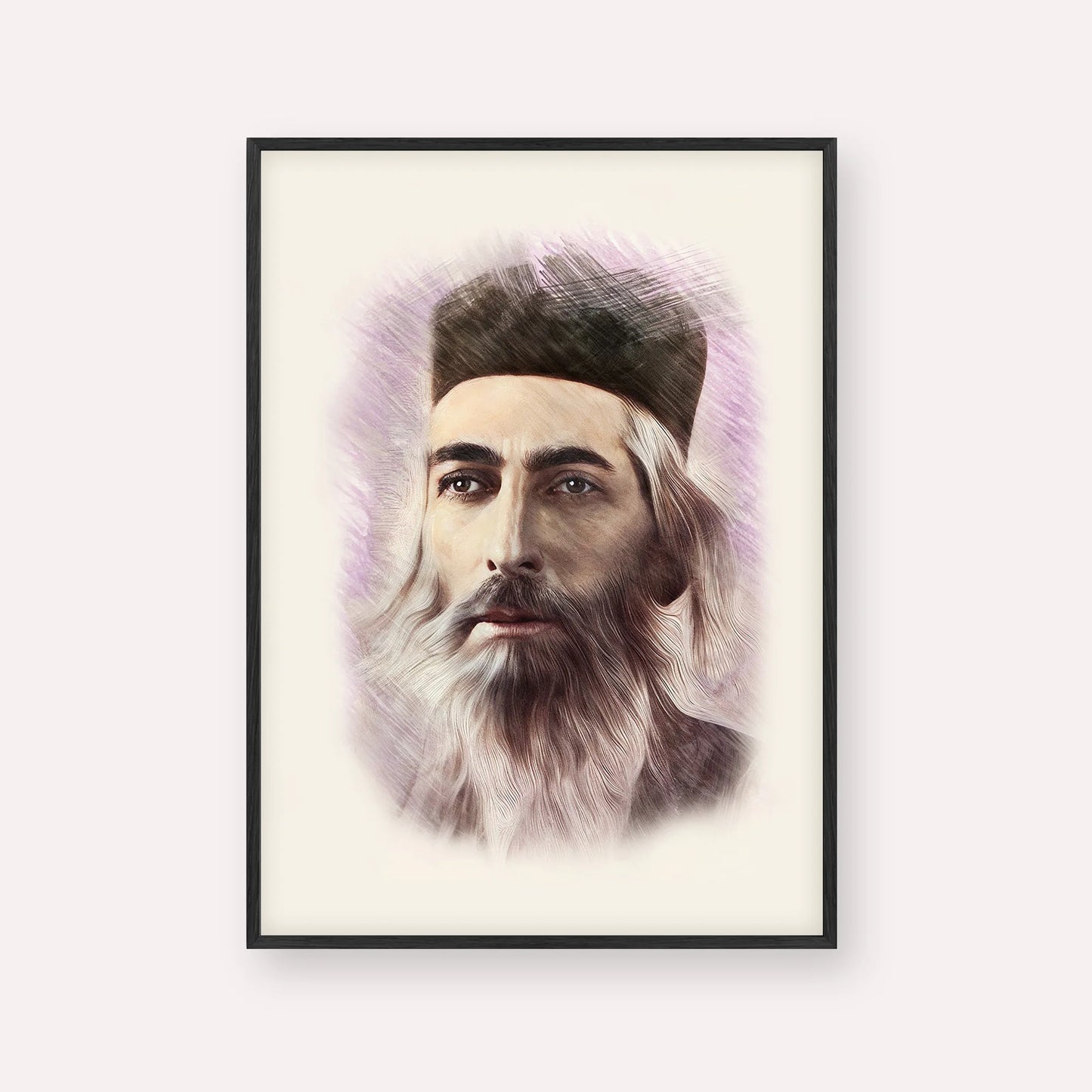 Rabbi Yaakov Yosef Herman – Black Frame Vertical | Jewish Wall Art, Gedolim Pictures