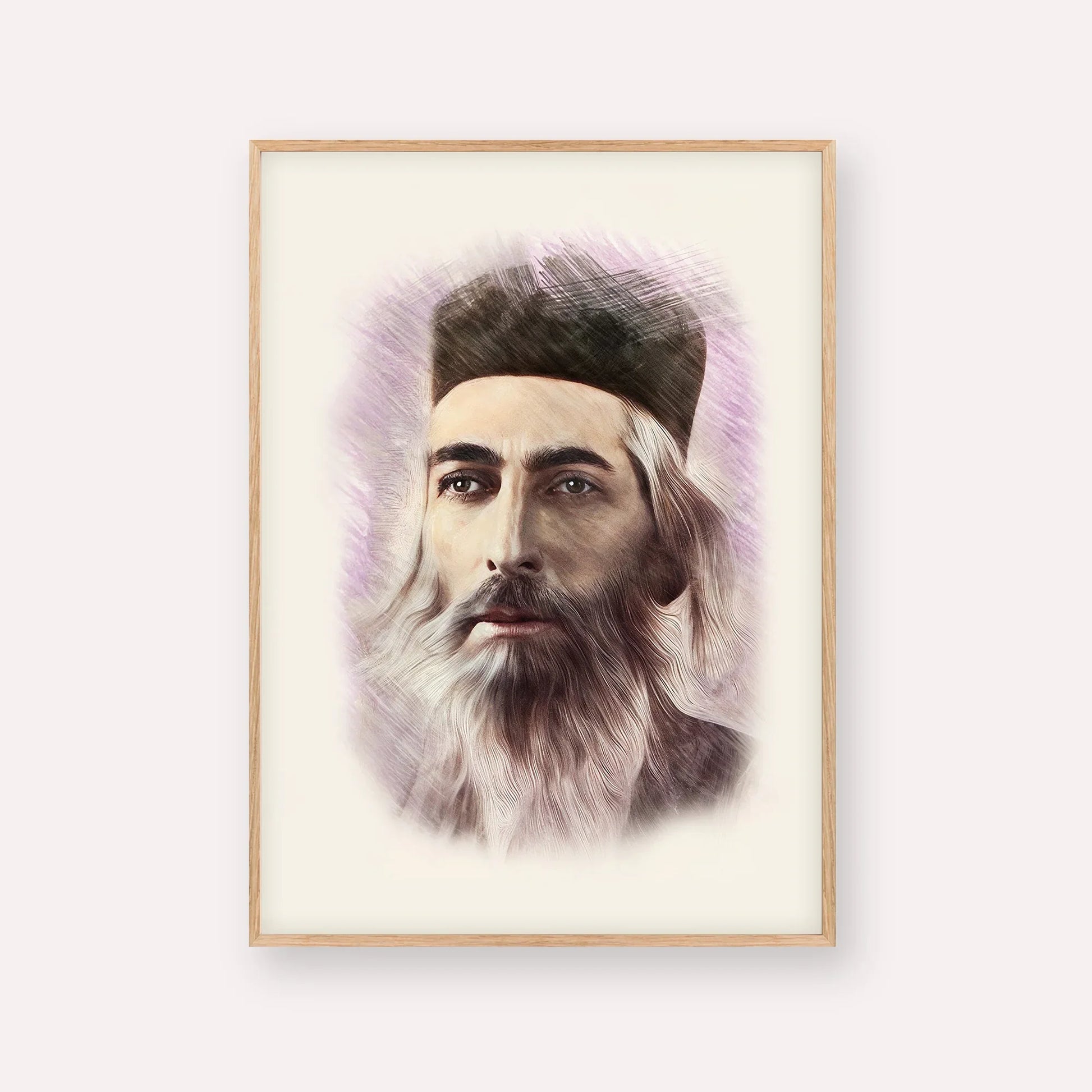 Rabbi Yaakov Yosef Herman – Wood Frame Vertical | Jewish Wall Art, Gedolim Pictures