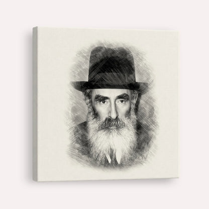 Rabbi Yechezkel Levenstein – Black & White – Canvas Square | Jewish Wall Art, Gedolim Pictures