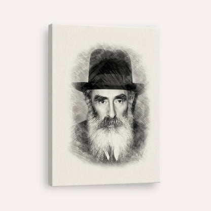 Rabbi Yechezkel Levenstein – Black & White – Canvas Vertical | Jewish Wall Art, Gedolim Pictures