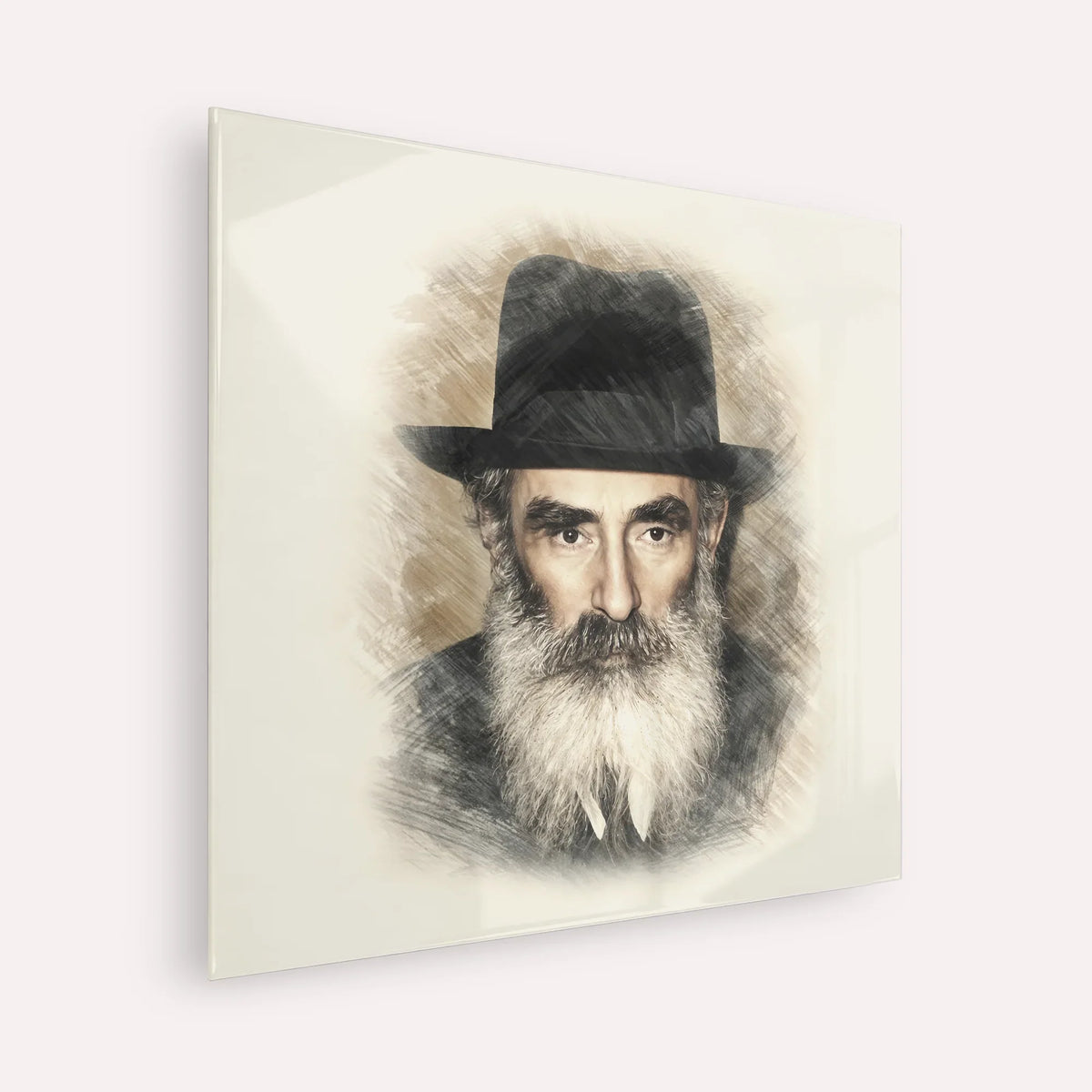 Rabbi Yechezkel Levenstein – Acrylic Glass Square | Jewish Wall Art, Gedolim Pictures