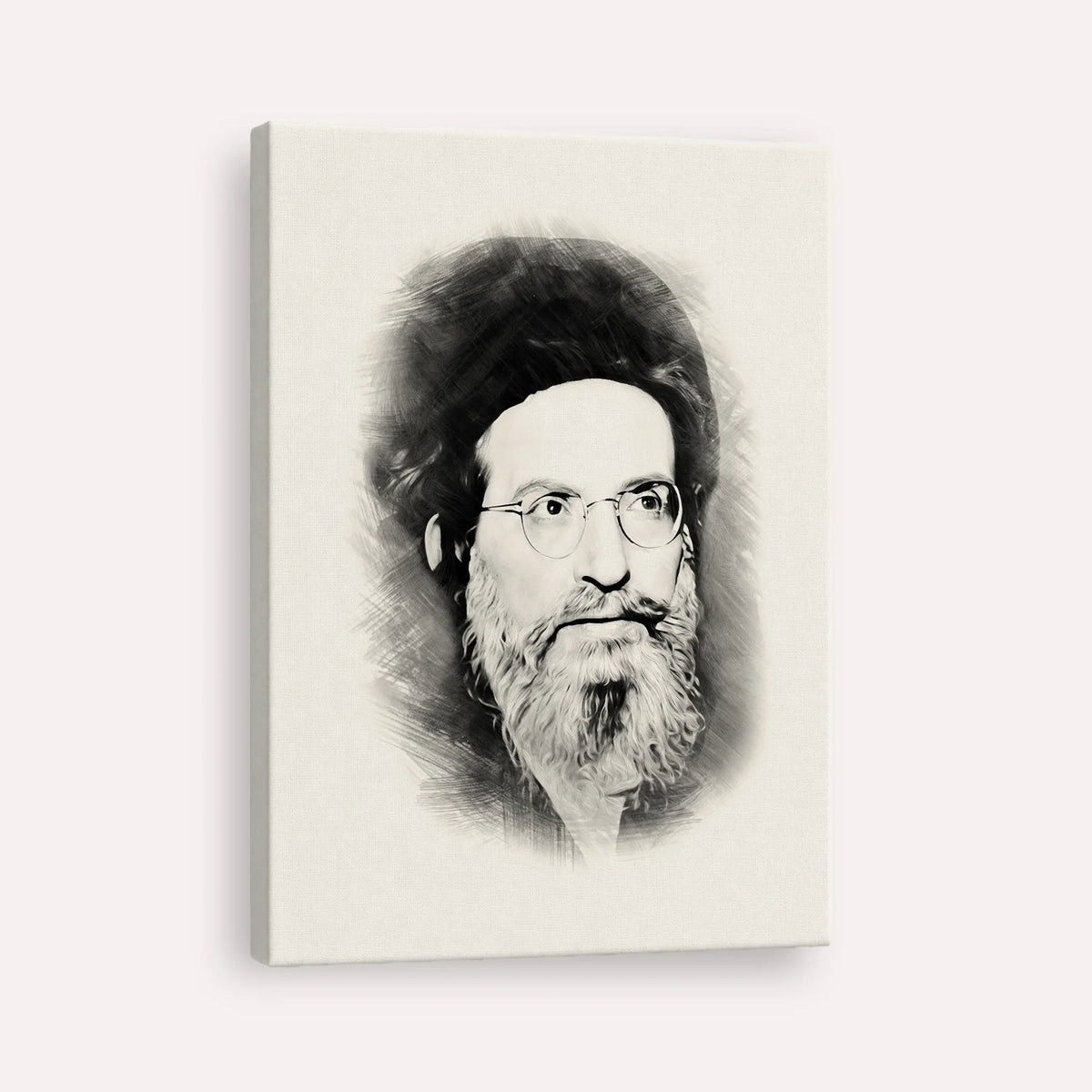 Rabbi Yehuda Ashlag ( Baal HaSulam) – Black & White – Canvas Vertical | Jewish Wall Art, Gedolim Pictures