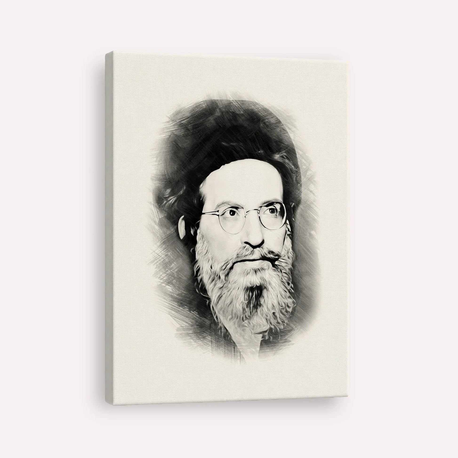 Rabbi Yehuda Ashlag ( Baal HaSulam) – Black & White – Canvas Vertical | Jewish Wall Art, Gedolim Pictures
