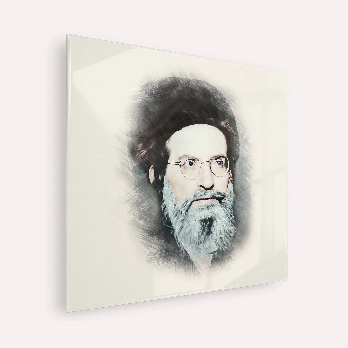 Rabbi Yehuda Ashlag ( Baal HaSulam) – Acrylic Glass Square | Jewish Wall Art, Gedolim Pictures