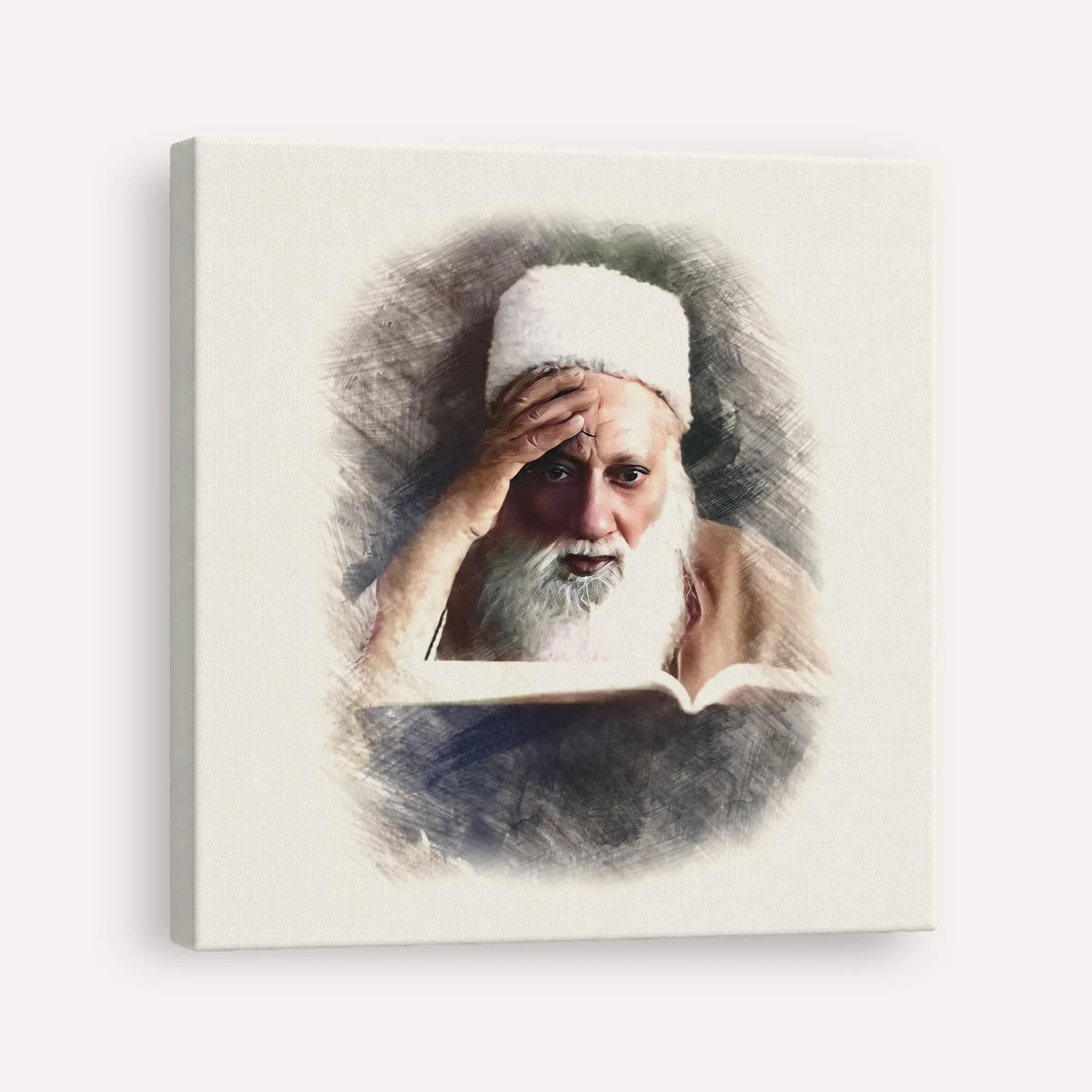 Rabbi Yehuda Fatiyah – Canvas Square | Jewish Wall Art, Gedolim Pictures