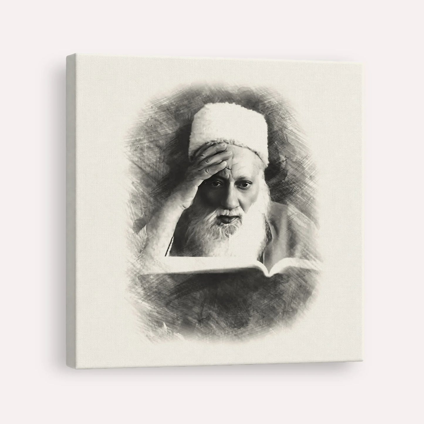 Rabbi Yehuda Fatiyah – Canvas Square | Jewish Wall Art, Gedolim Pictures