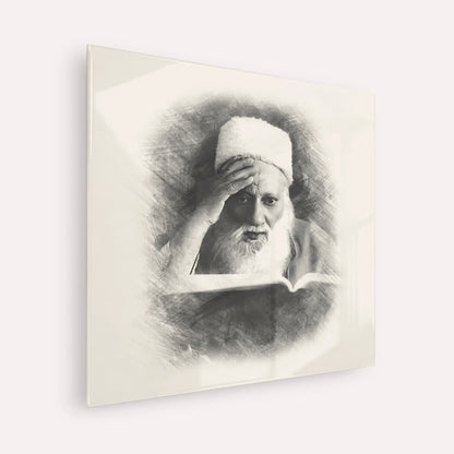 Rabbi Yehuda Fatiyah – Acrylic Glass Square | Jewish Wall Art, Gedolim Pictures