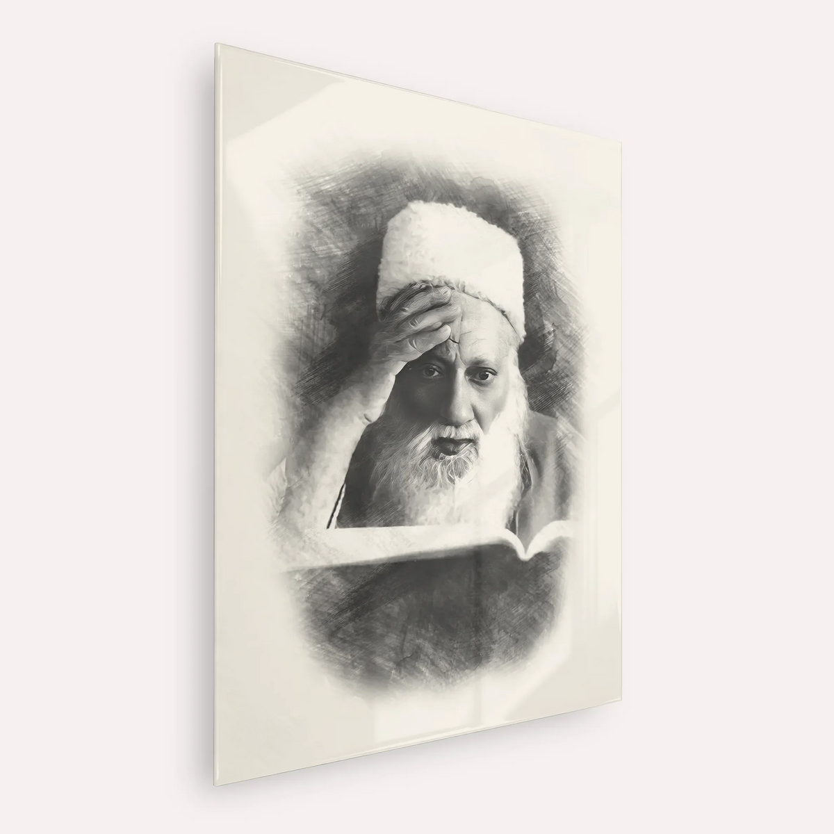 Rabbi Yehuda Fatiyah – Acrylic Glass Vertical | Jewish Wall Art, Gedolim Pictures