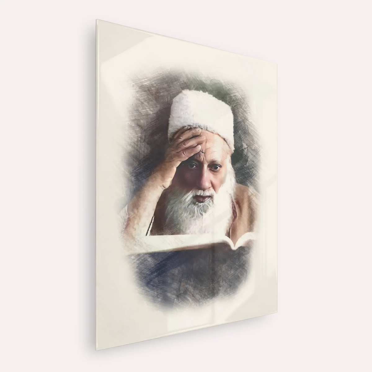 Rabbi Yehuda Fatiyah – Acrylic Glass Vertical | Jewish Wall Art, Gedolim Pictures