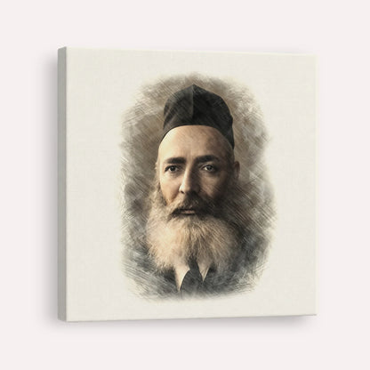 Rabbi Yeruchom Levovitz – Canvas Square | Jewish Wall Art, Gedolim Pictures