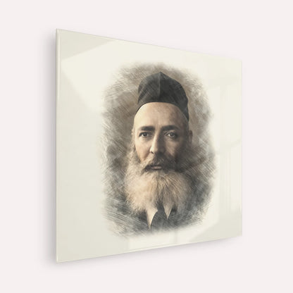 Rabbi Yeruchom Levovitz – Acrylic Glass Square | Jewish Wall Art, Gedolim Pictures