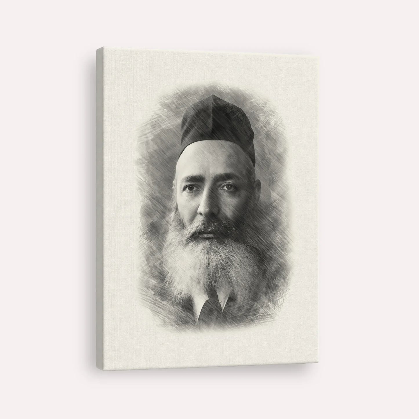 Rabbi Yeruchom Levovitz – Black & White – Canvas Vertical | Jewish Wall Art, Gedolim Pictures