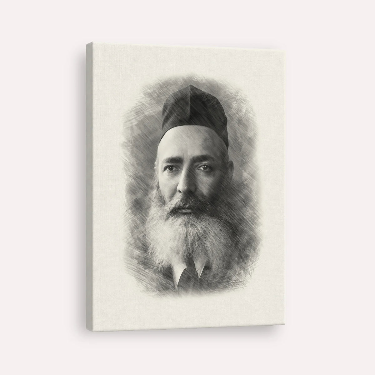 Rabbi Yeruchom Levovitz – Black & White – Canvas Vertical | Jewish Wall Art, Gedolim Pictures