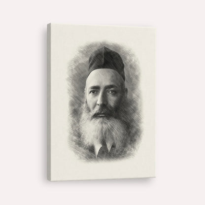 Rabbi Yeruchom Levovitz – Black & White – Canvas Vertical | Jewish Wall Art, Gedolim Pictures