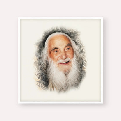 Rabbi Yisroel Dov Ber Odesser – White Frame Square | Jewish Wall Art, Gedolim Pictures