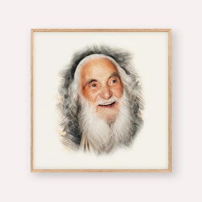 Rabbi Yisroel Dov Ber Odesser – Wood Frame Square | Jewish Wall Art, Gedolim Pictures