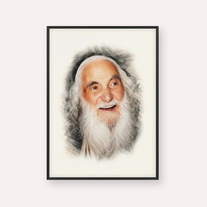Rabbi Yisroel Dov Ber Odesser – Black Frame Vertical | Jewish Wall Art, Gedolim Pictures