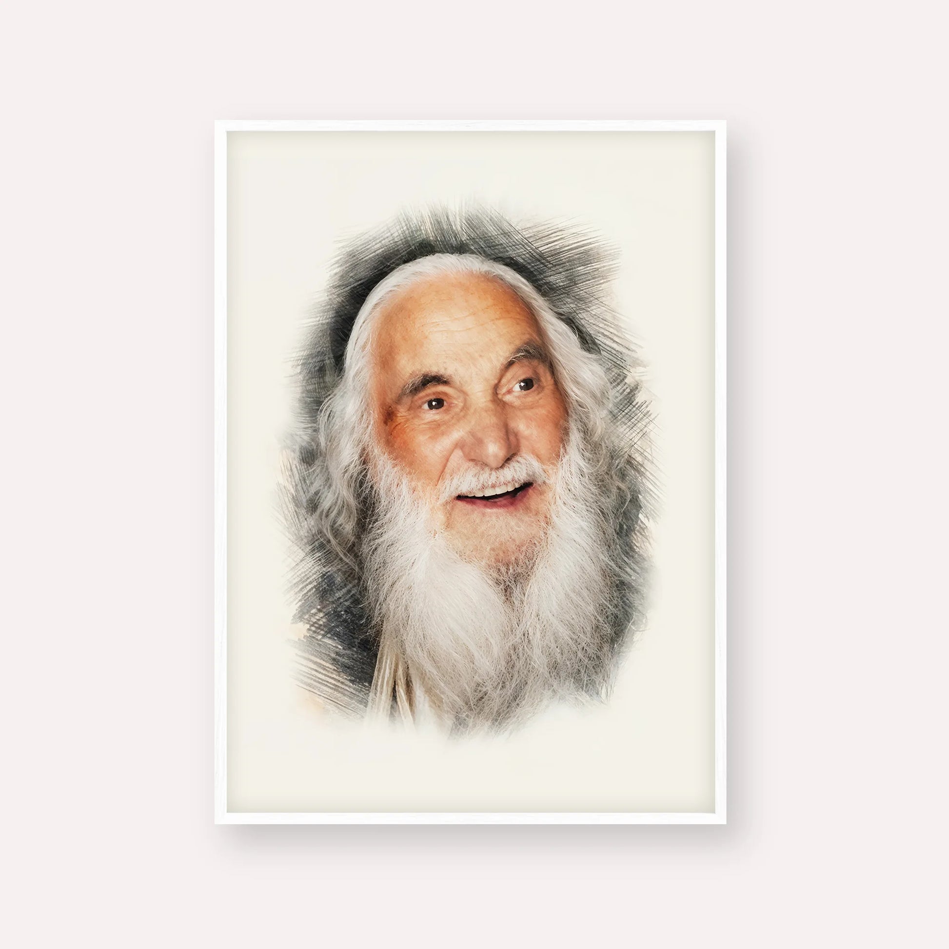 Rabbi Yisroel Dov Ber Odesser – White Frame Vertical | Jewish Wall Art, Gedolim Pictures