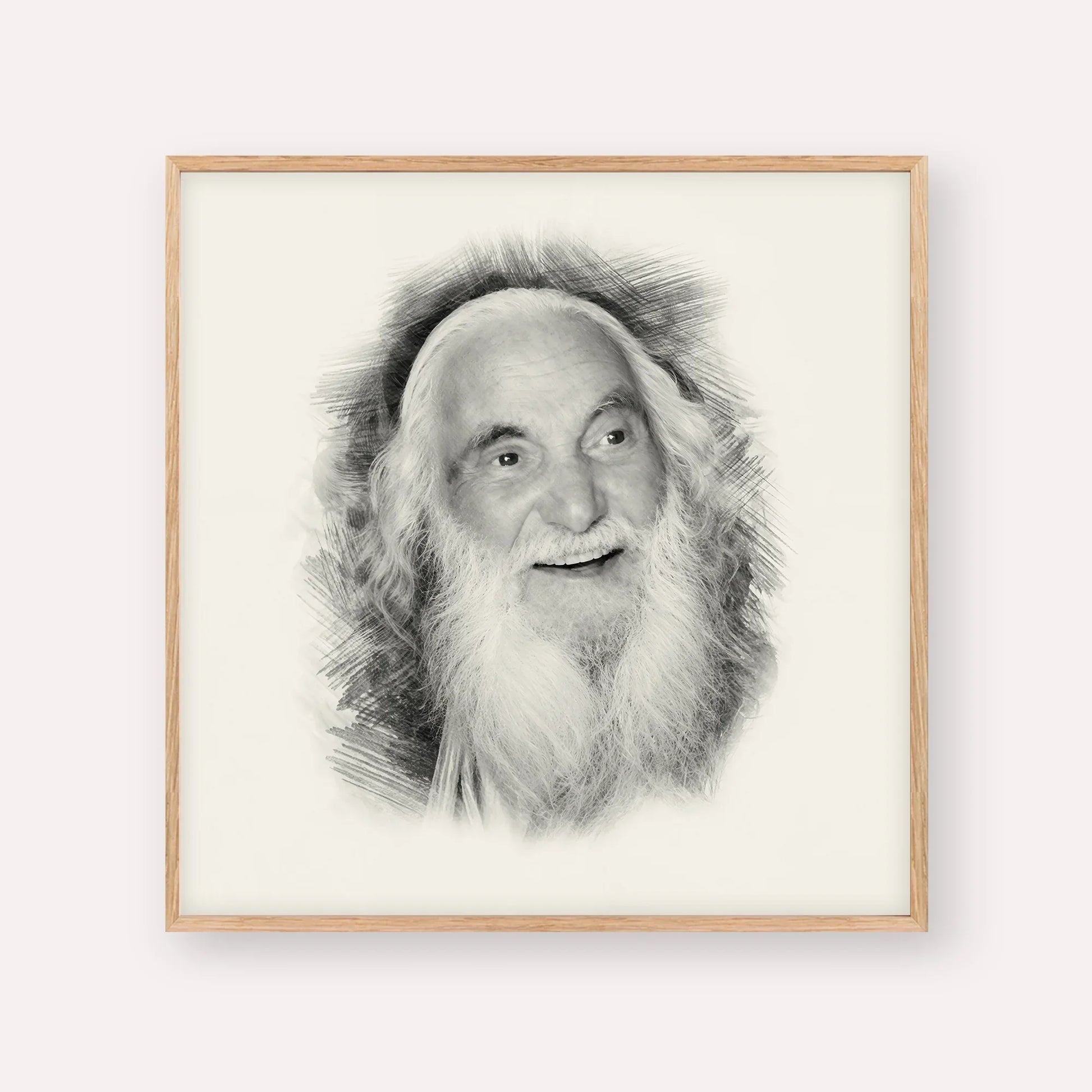 Rabbi Yisroel Dov Ber Odesser – Black & White – Wood Frame Square | Jewish Wall Art, Gedolim Pictures