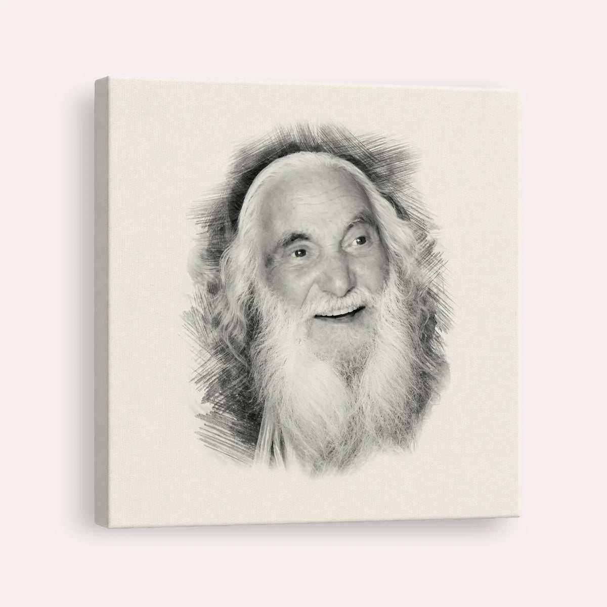 Rabbi Yisroel Dov Ber Odesser – Black & White – Canvas Square | Jewish Wall Art, Gedolim Pictures