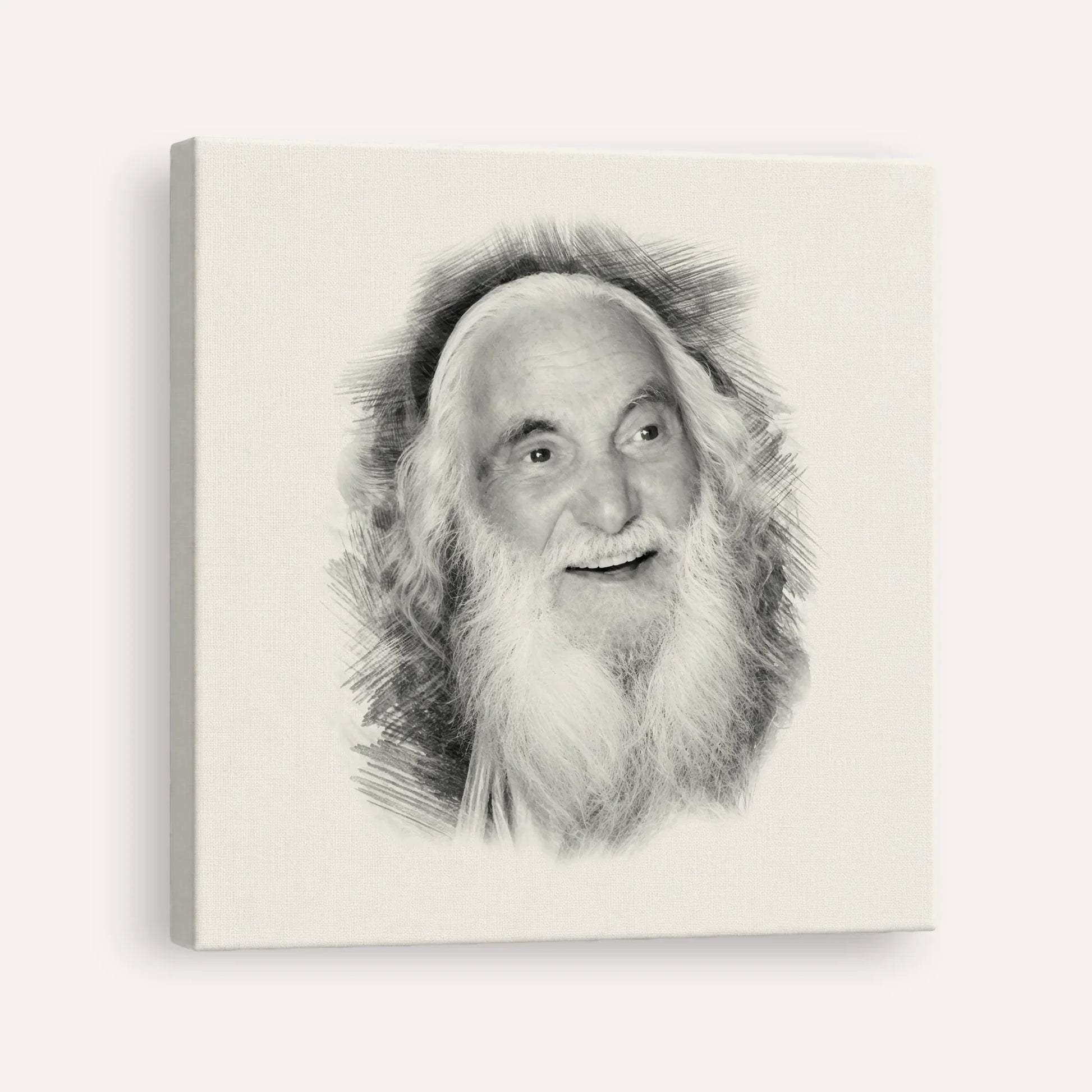 Rabbi Yisroel Dov Ber Odesser – Black & White – Canvas Square | Jewish Wall Art, Gedolim Pictures
