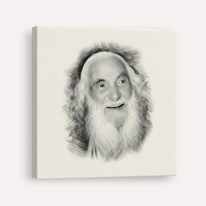 Rabbi Yisroel Dov Ber Odesser – Black & White – Canvas Square | Jewish Wall Art, Gedolim Pictures