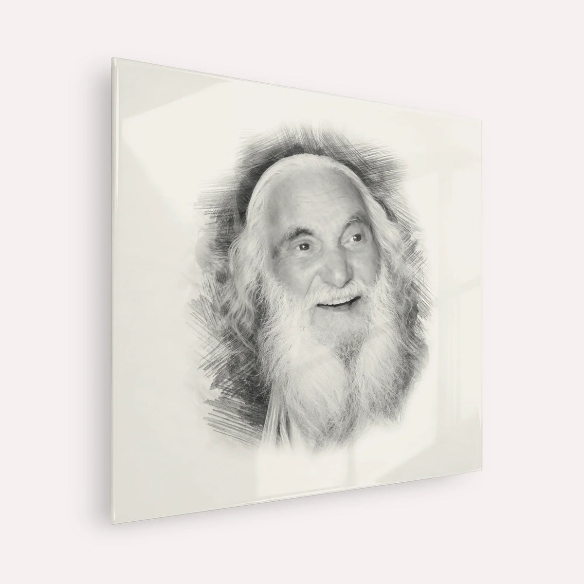 Rabbi Yisroel Dov Ber Odesser – Black & White – Acrylic Glass Square | Jewish Wall Art, Gedolim Pictures