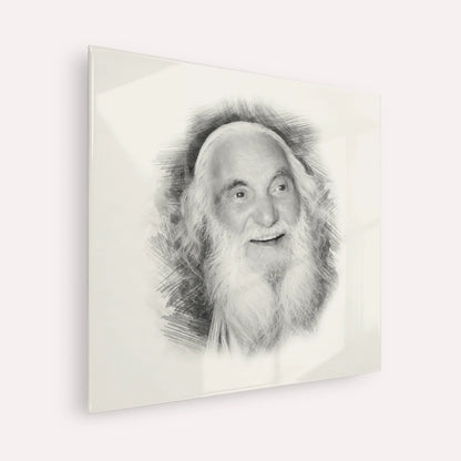 Rabbi Yisroel Dov Ber Odesser – Black & White – Acrylic Glass Square | Jewish Wall Art, Gedolim Pictures