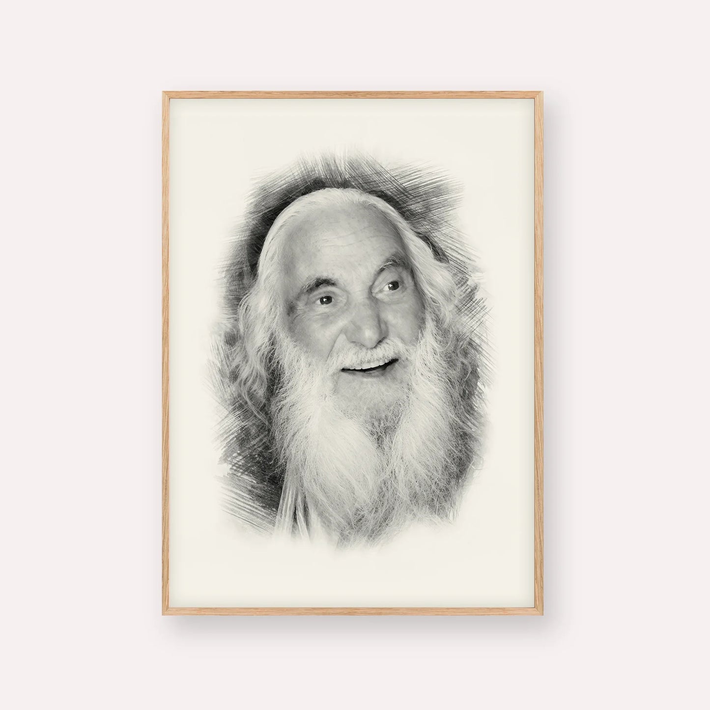 Rabbi Yisroel Dov Ber Odesser – Black & White – Wood Frame Vertical | Jewish Wall Art, Gedolim Pictures