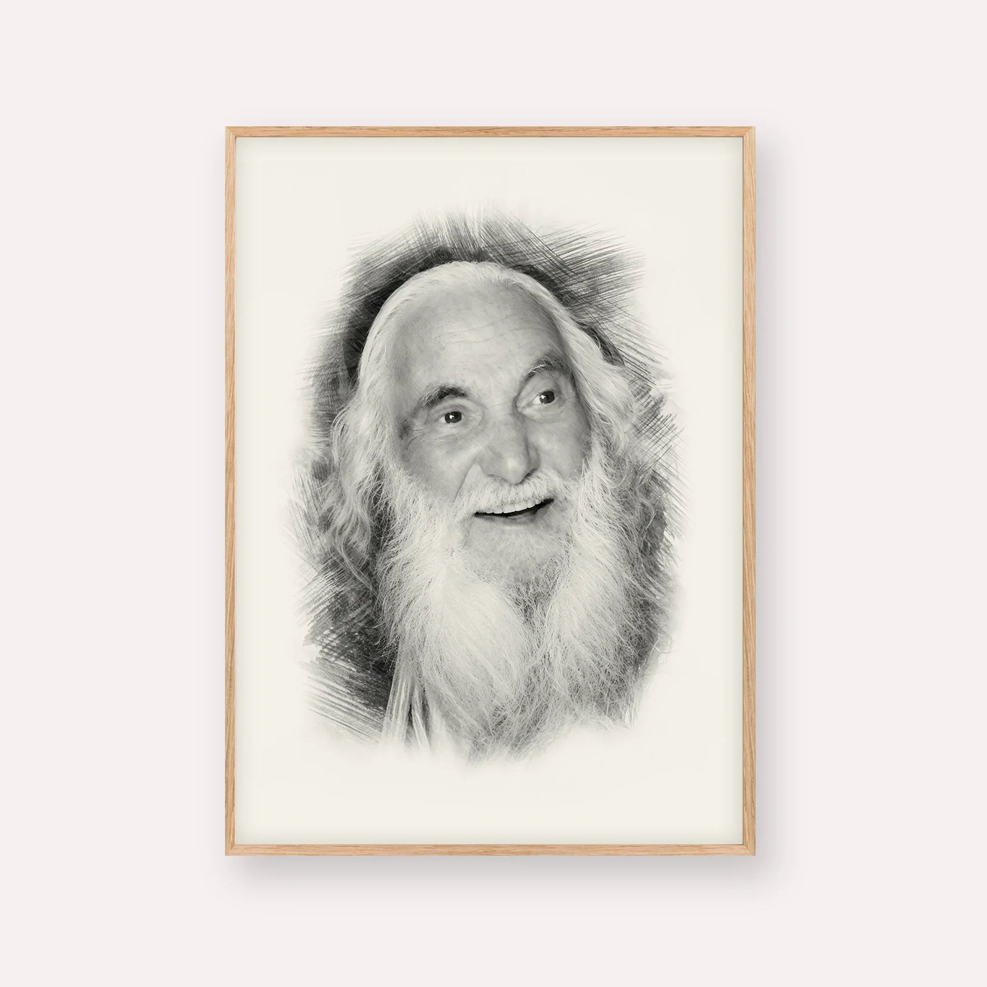 Rabbi Yisroel Dov Ber Odesser – Black & White – Wood Frame Vertical | Jewish Wall Art, Gedolim Pictures