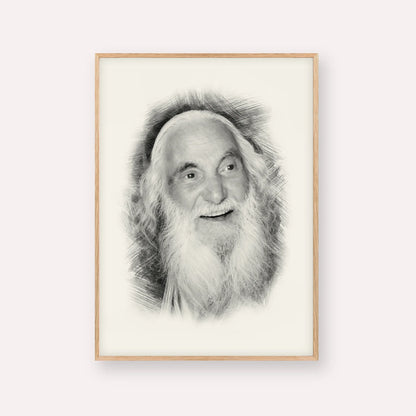 Rabbi Yisroel Dov Ber Odesser – Black & White – Wood Frame Vertical | Jewish Wall Art, Gedolim Pictures