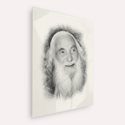Rabbi Yisroel Dov Ber Odesser – Black & White – Acrylic Glass Vertical | Jewish Wall Art, Gedolim Pictures