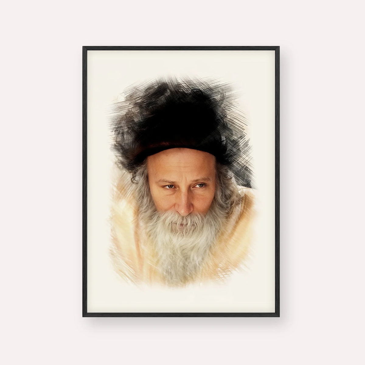 Rabbi Yitzchak Meir Morgenstern – Black Frame Vertical | Jewish Wall Art, Gedolim Pictures