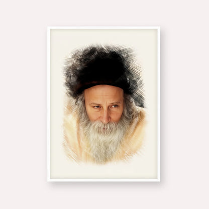 Rabbi Yitzchak Meir Morgenstern – White Frame Vertical | Jewish Wall Art, Gedolim Pictures