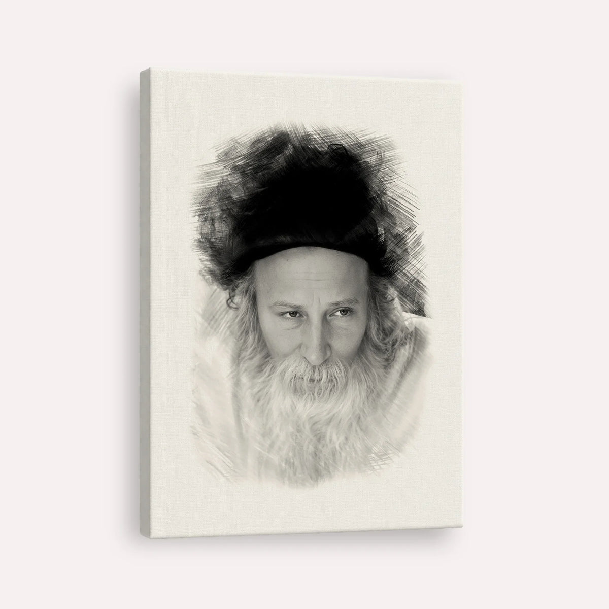 Rabbi Yitzchak Meir Morgenstern – Black & White – Canvas Vertical | Jewish Wall Art, Gedolim Pictures